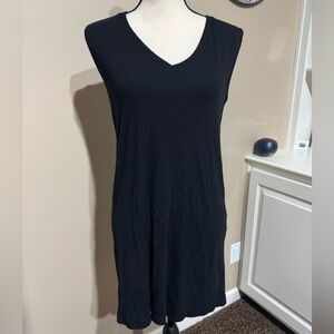 Lilla P size small black sleeveless ribbed dress